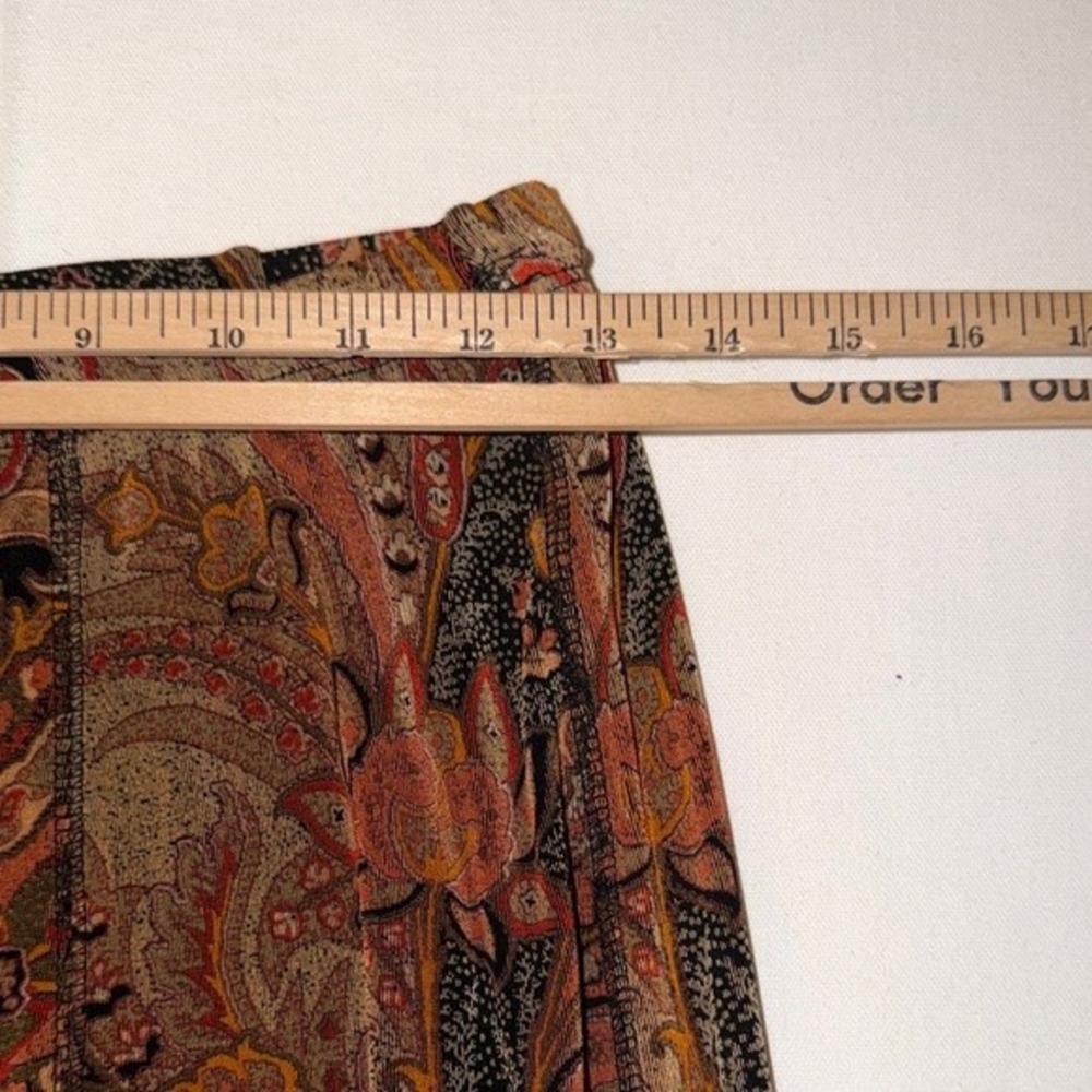 Coldwater Creek Womens Pet. PS Paisley Floral Maxi Skirt Earth Tones Boho A-Line - Picture 6 of 8